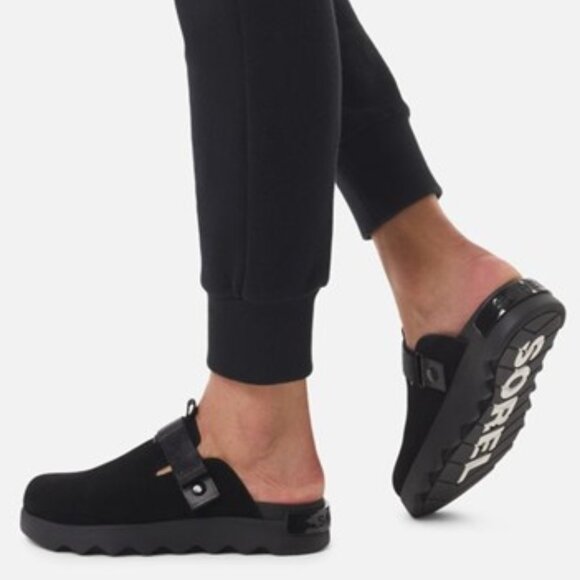 Sorel Shoes - Sorel Viibe Clogs Leather Slip On Mules Black Size 7 NEW